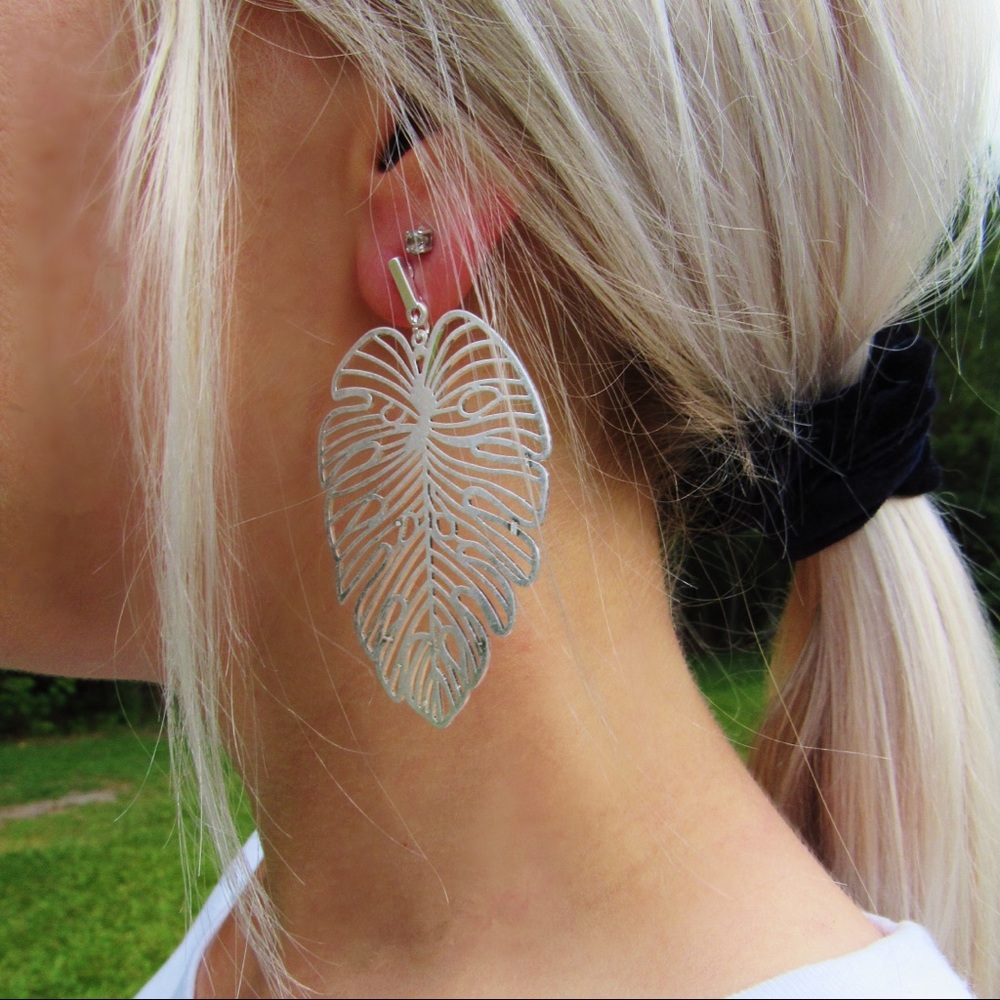 Palm Earrings - Silver
